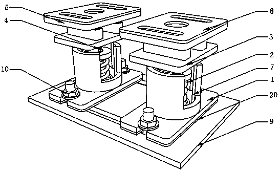 A shock-absorbing mechanism for a tread