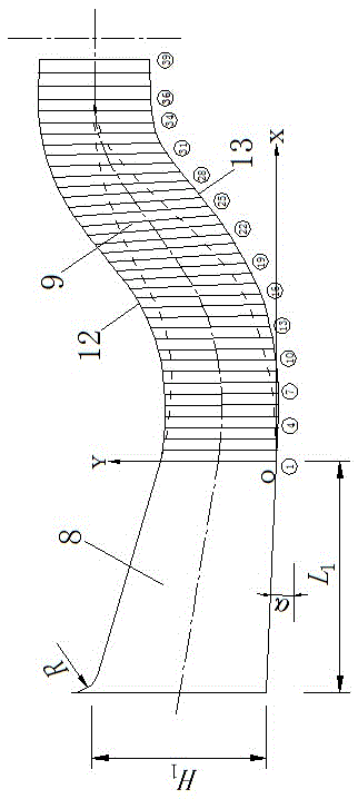 A horizontal axial flow pump device with a front motor and its application method