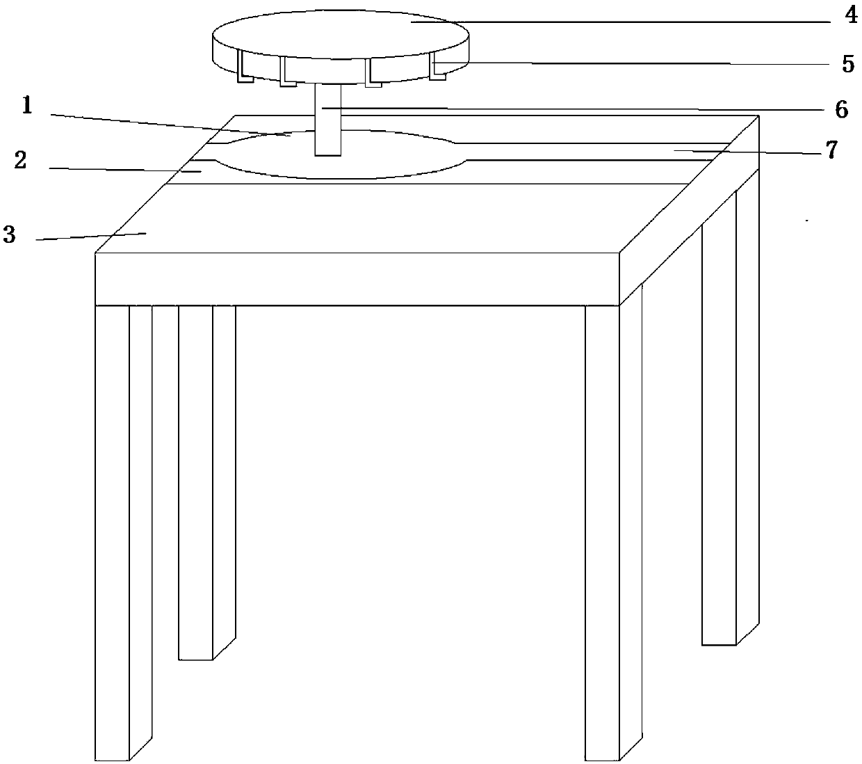 Computer desk capable of three-dimensionally rotating with respect to panel