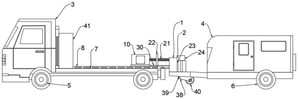 Towing device of tractor and using method thereof