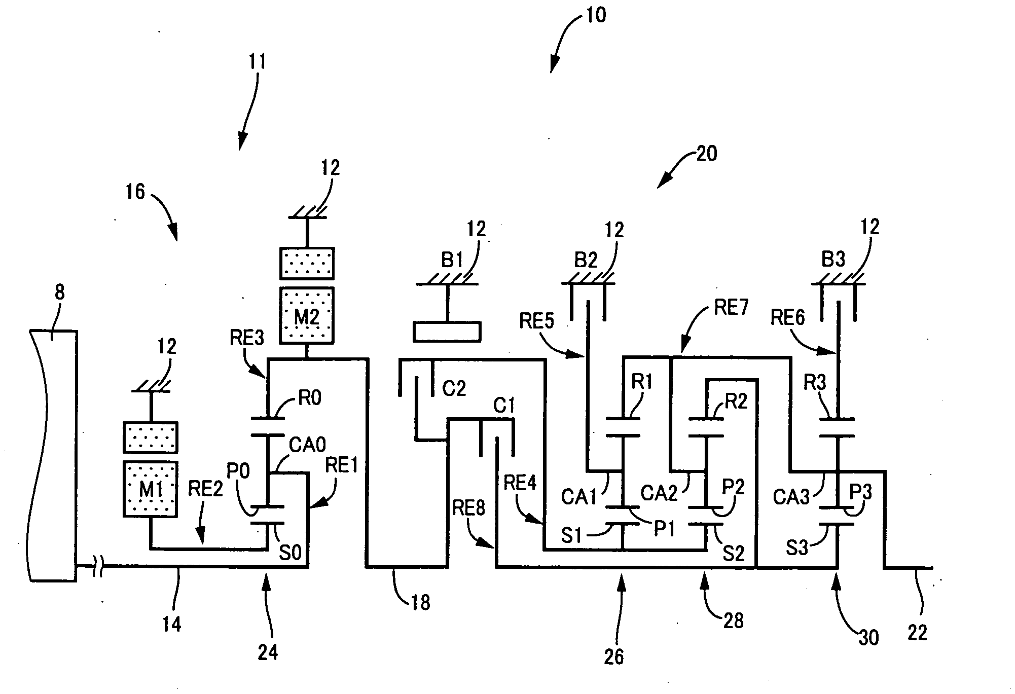 Control apparatus for hybrid vehicle power transmitting system