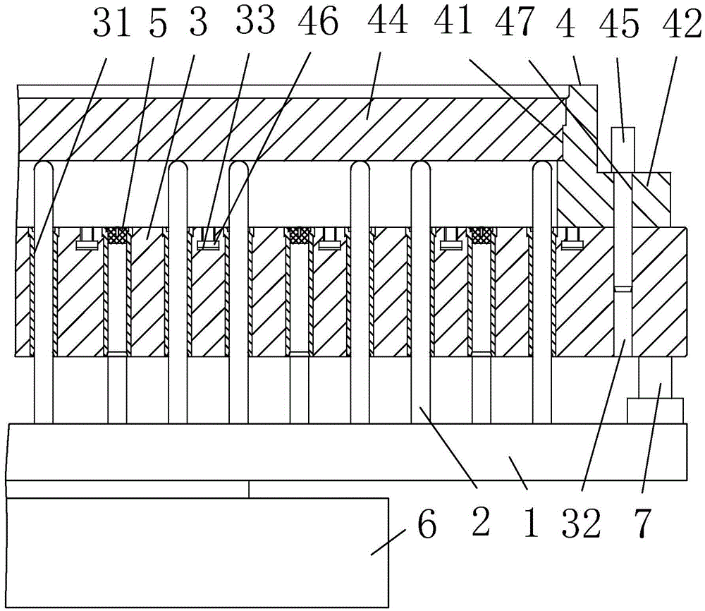 Die ejection rod structure and ejection rod installation method