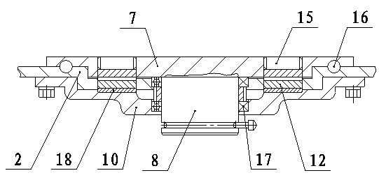Self-rotating carrying frame in-place machine