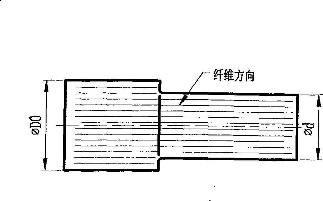 Method for producing wind-electricity principal axis with gathering stock full fibre upset forging