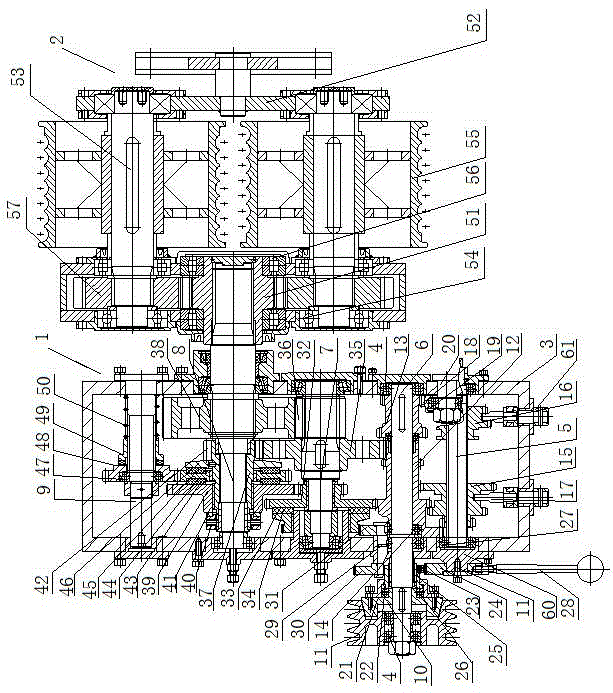 Double-winding-drum transmission device of motor-driven winch