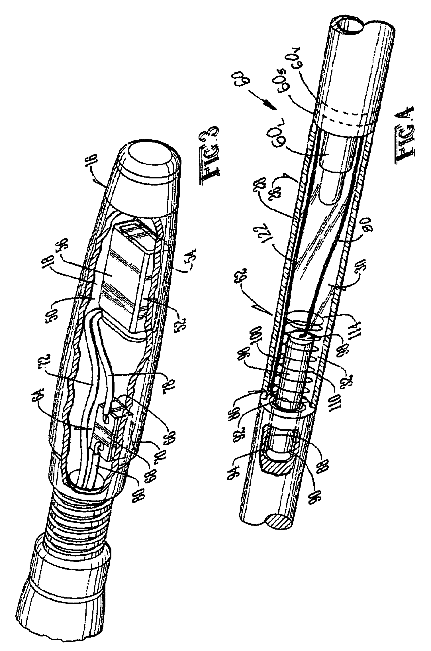 Fishing rod with signal devices activated by fish-bite flexing of the fishing rod