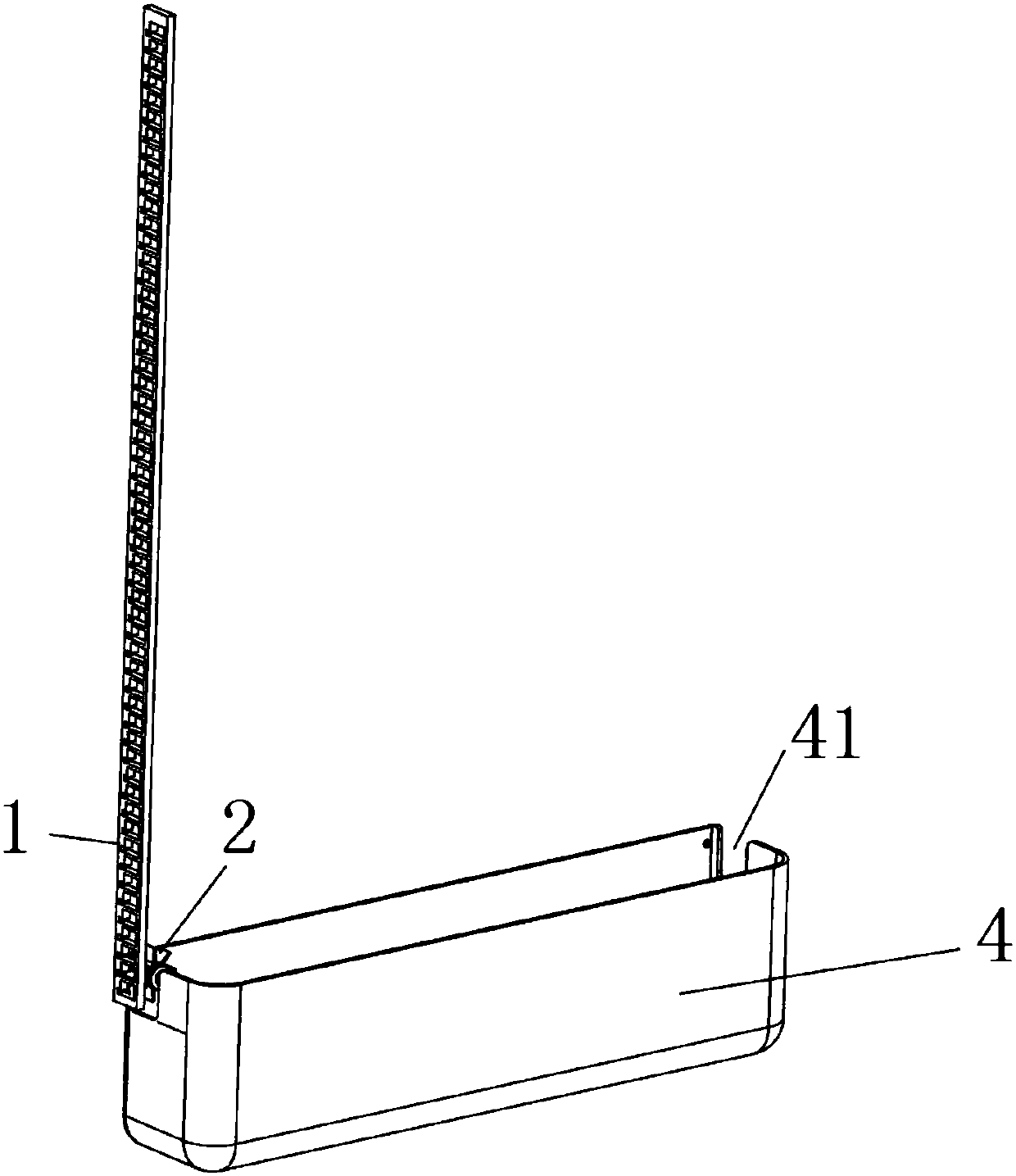 An adjustment and positioning device and a refrigerator having the same