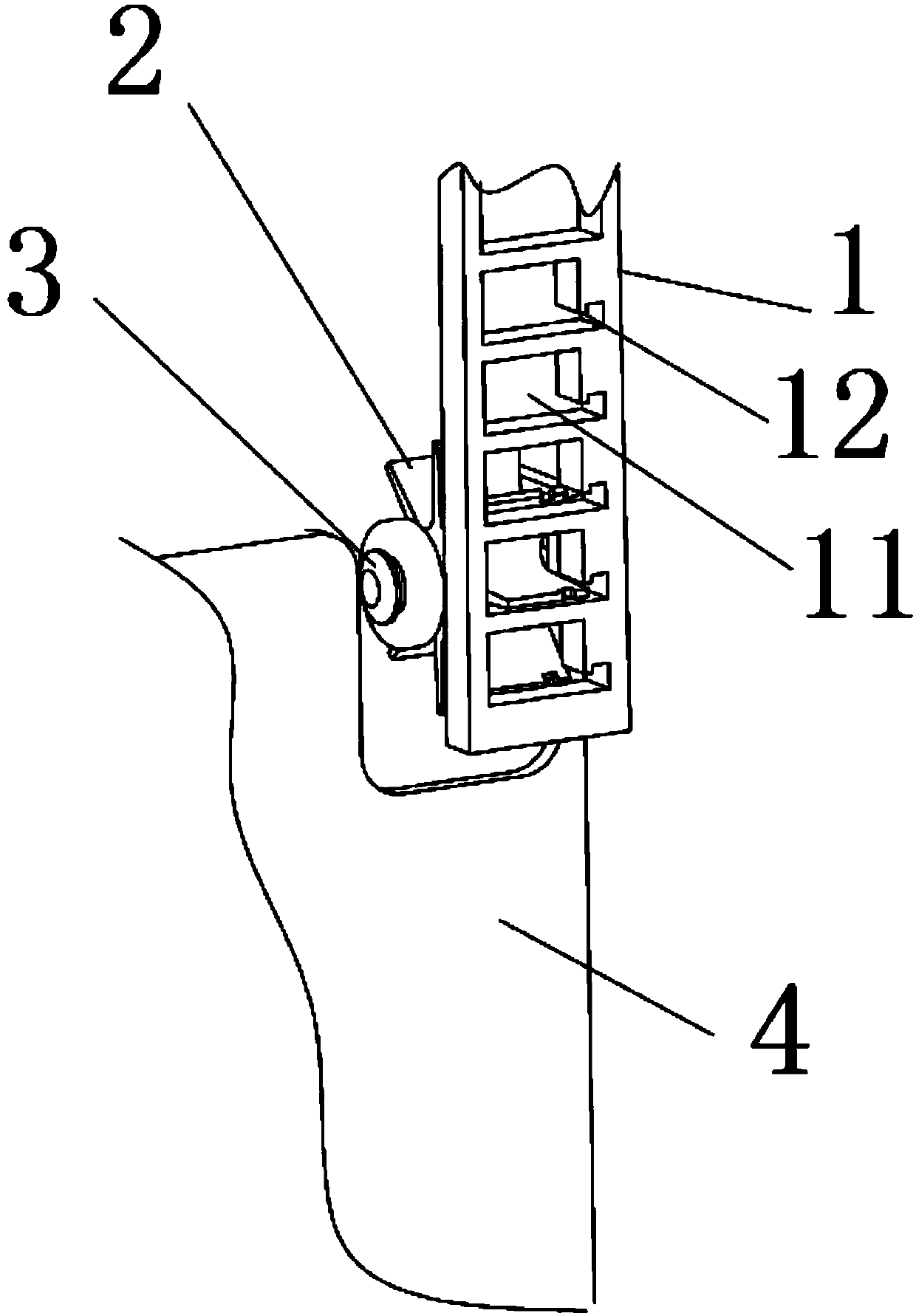 An adjustment and positioning device and a refrigerator having the same