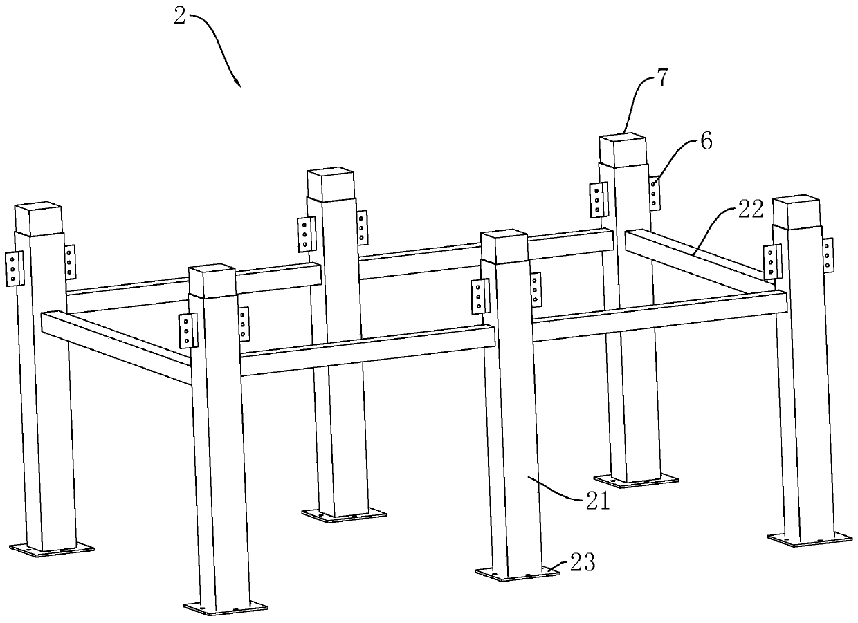 Integrated steel structure shaft with lift halls and construction process thereof
