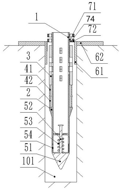 A grouting pipe reinforced grouting structure and construction method thereof
