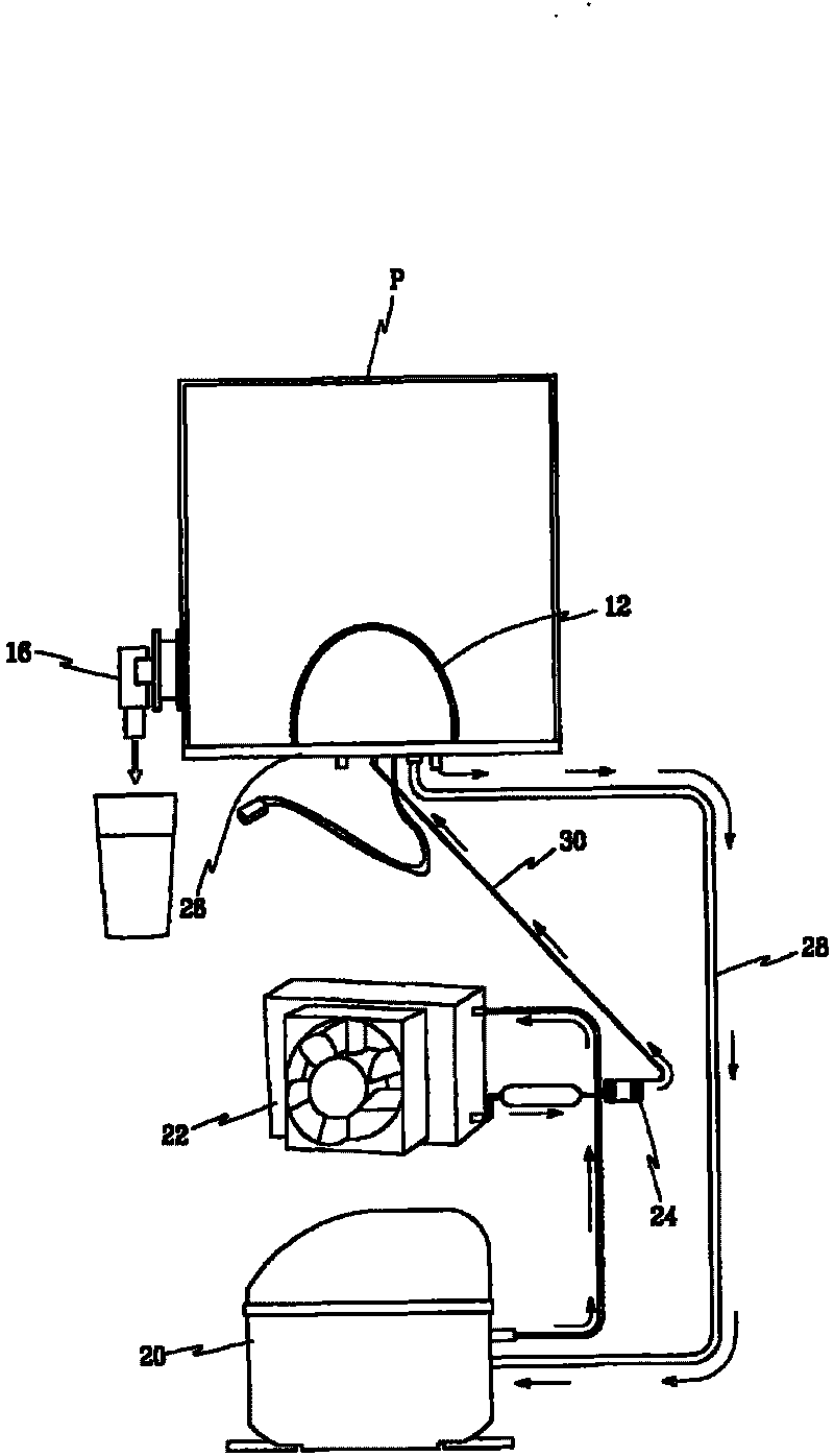 Apparatus for cooling quickly of water put in bag in box