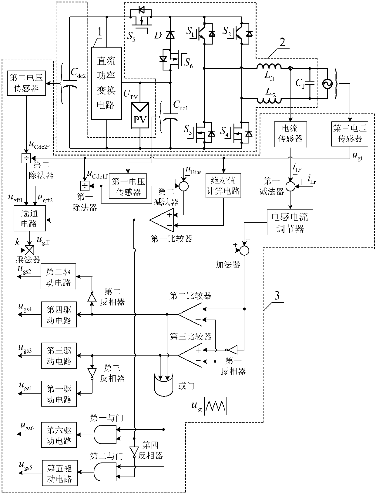 Quasi-single-stage transformerless grid-connected inverter and its control circuit