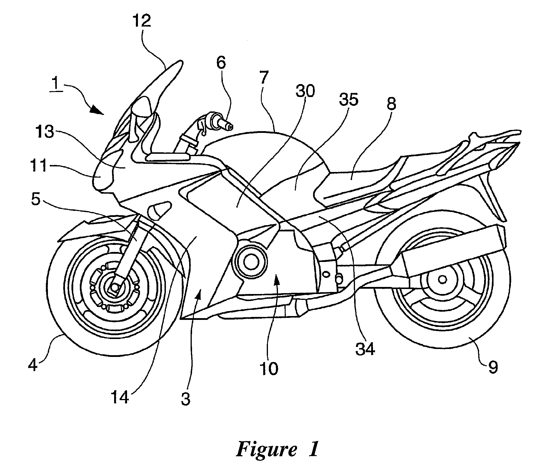 Vehicle body cooling structure for motorcycle and motorcycle