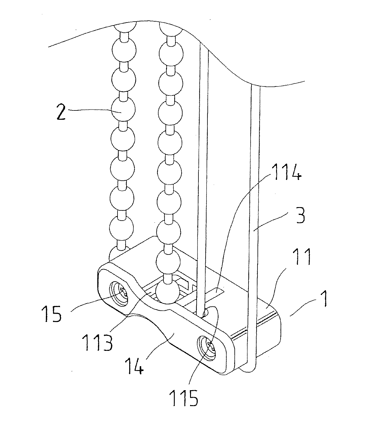 Safety retainer for double-track curtain control device