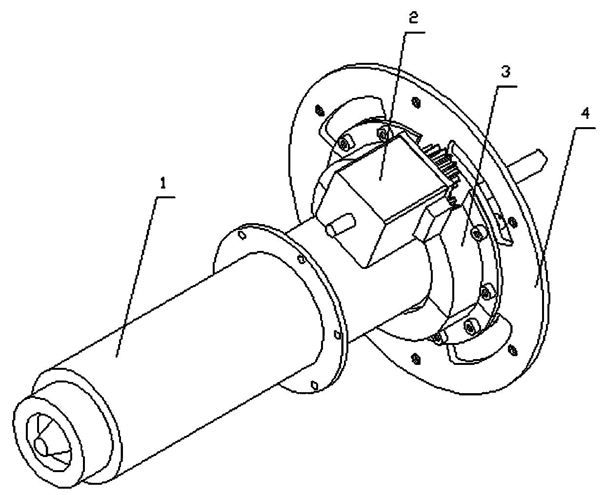 A telescopic locking mechanism driven by a leading screw