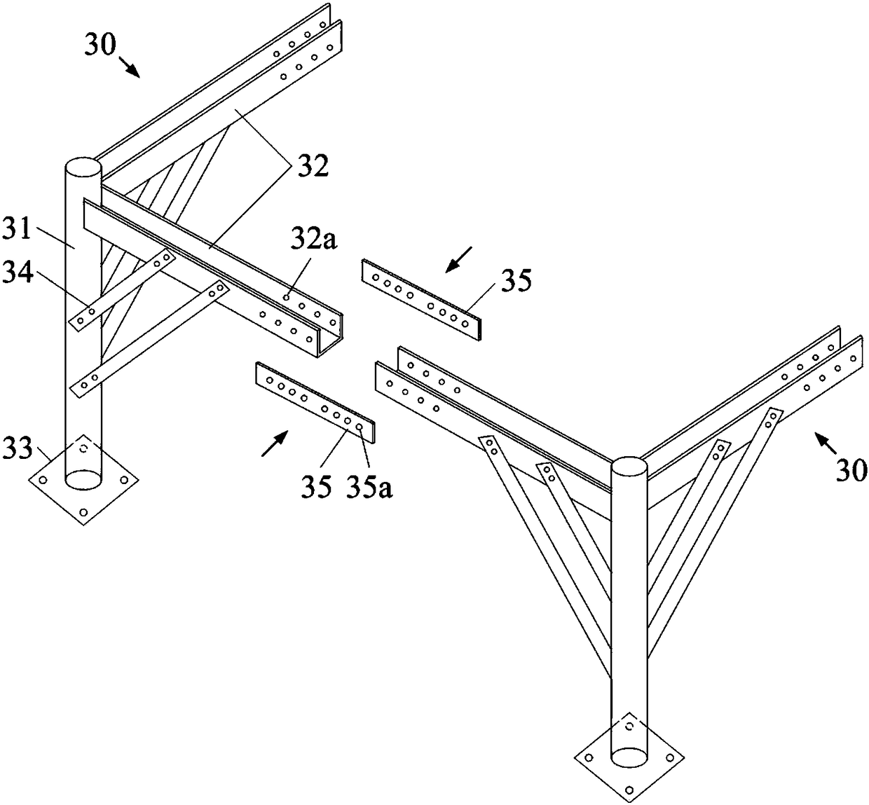 Temporary supporting system and application method thereof