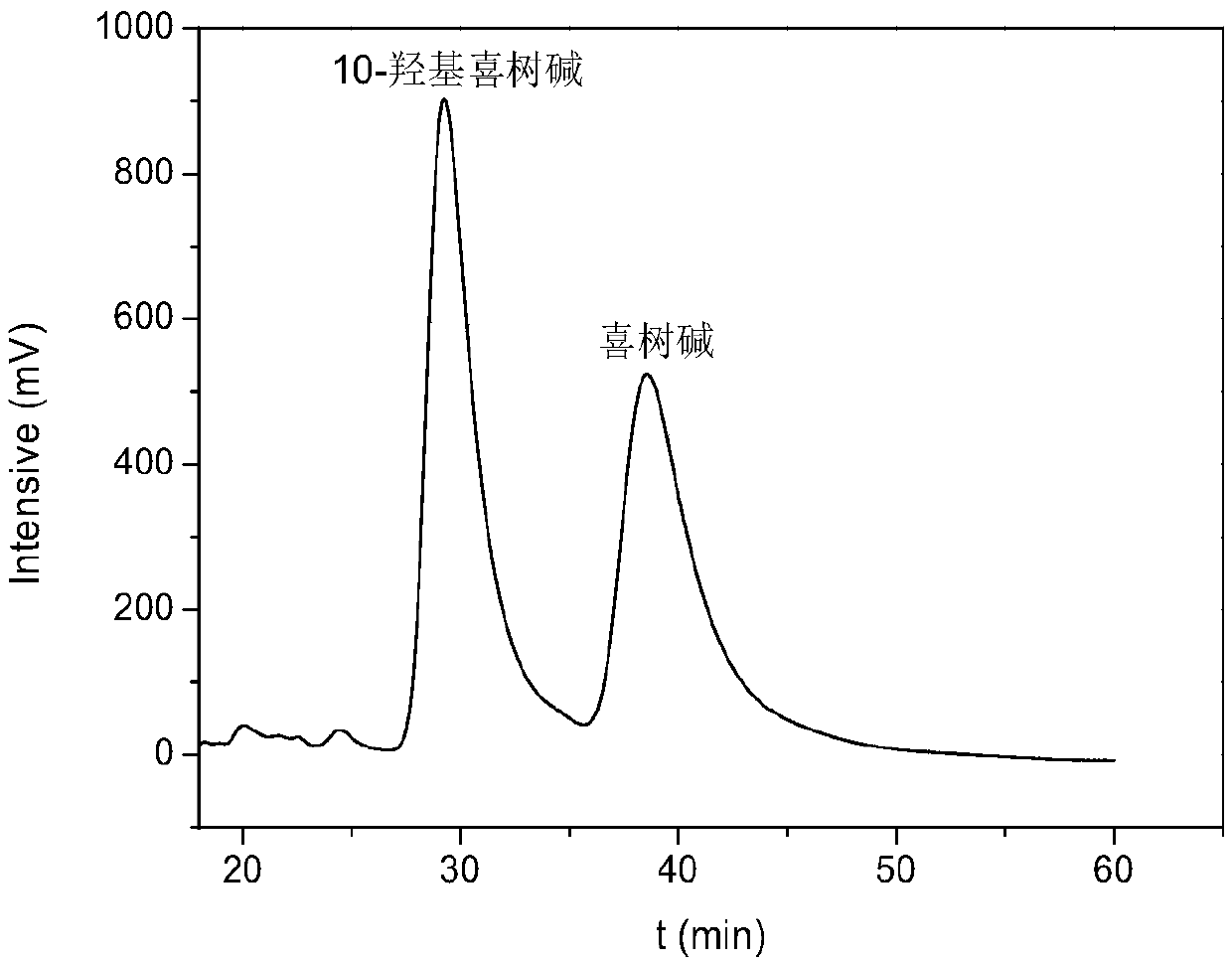 Method for efficient separation of camptothecin and 10-hydroxycamptothecin by core-shell SiO2@rosin-based polymer chromatographic column