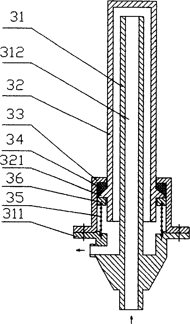 Swirl spouting device for drying sludge