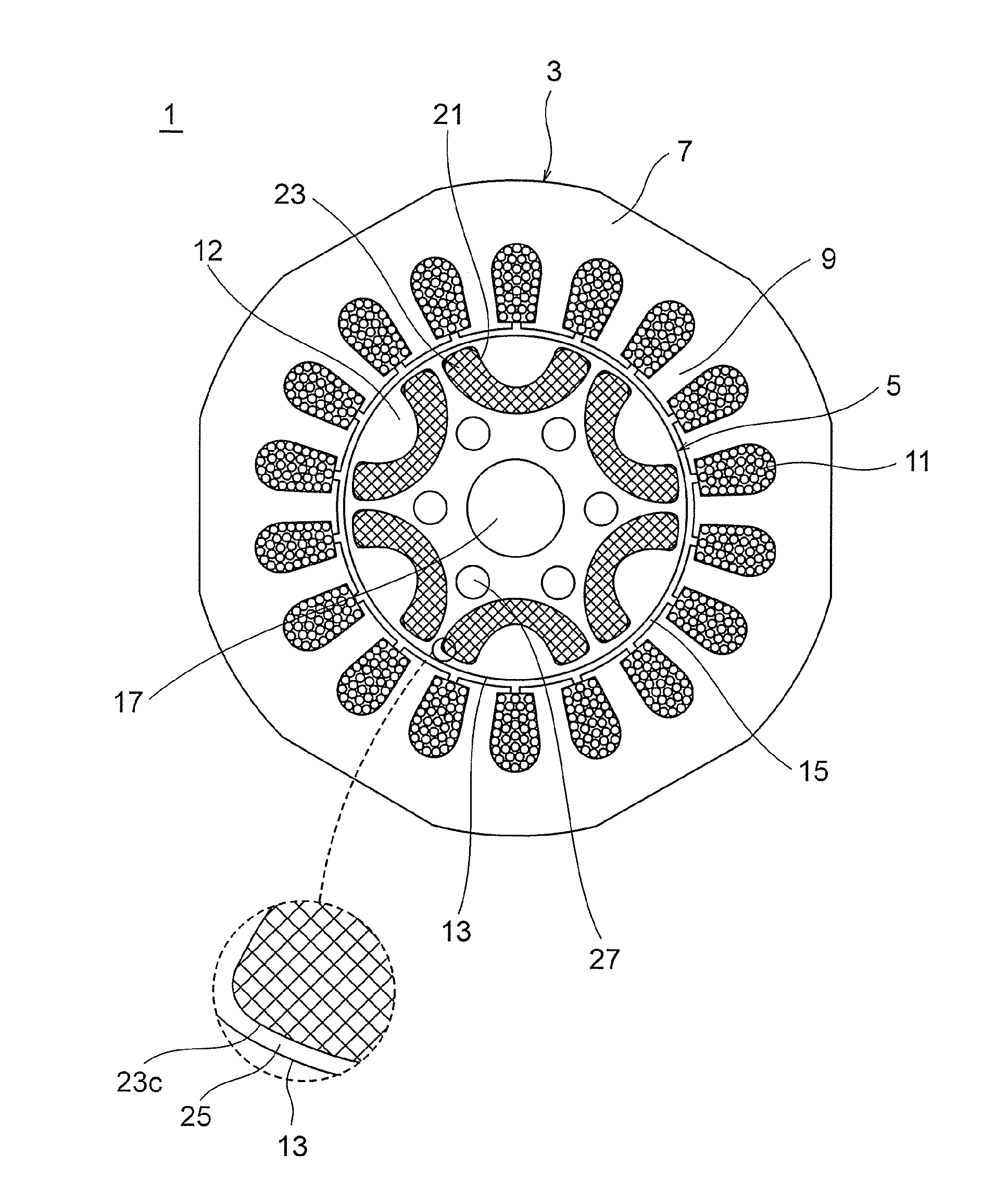 Permanent magnet-embedded electric motor