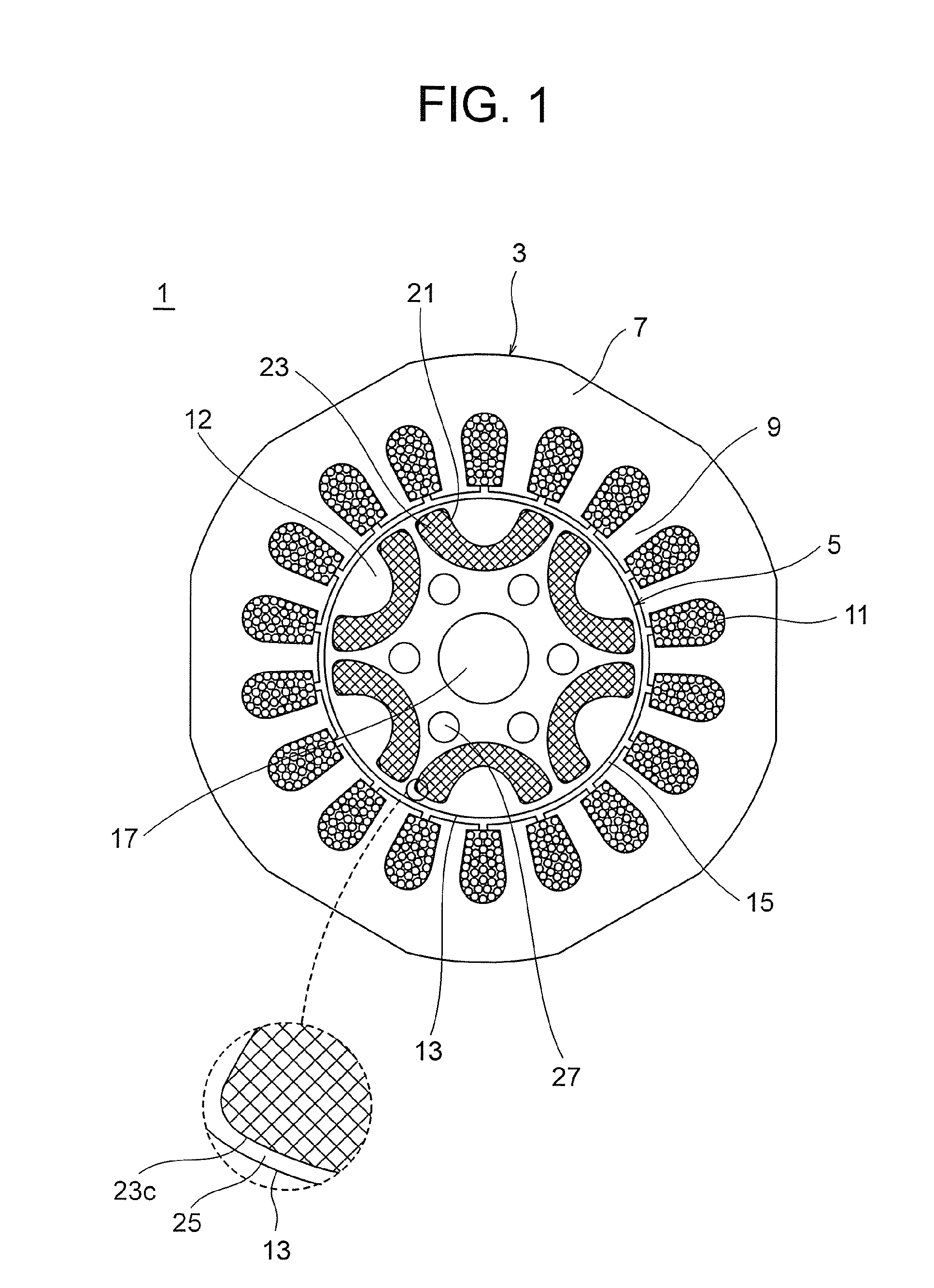 Permanent magnet-embedded electric motor
