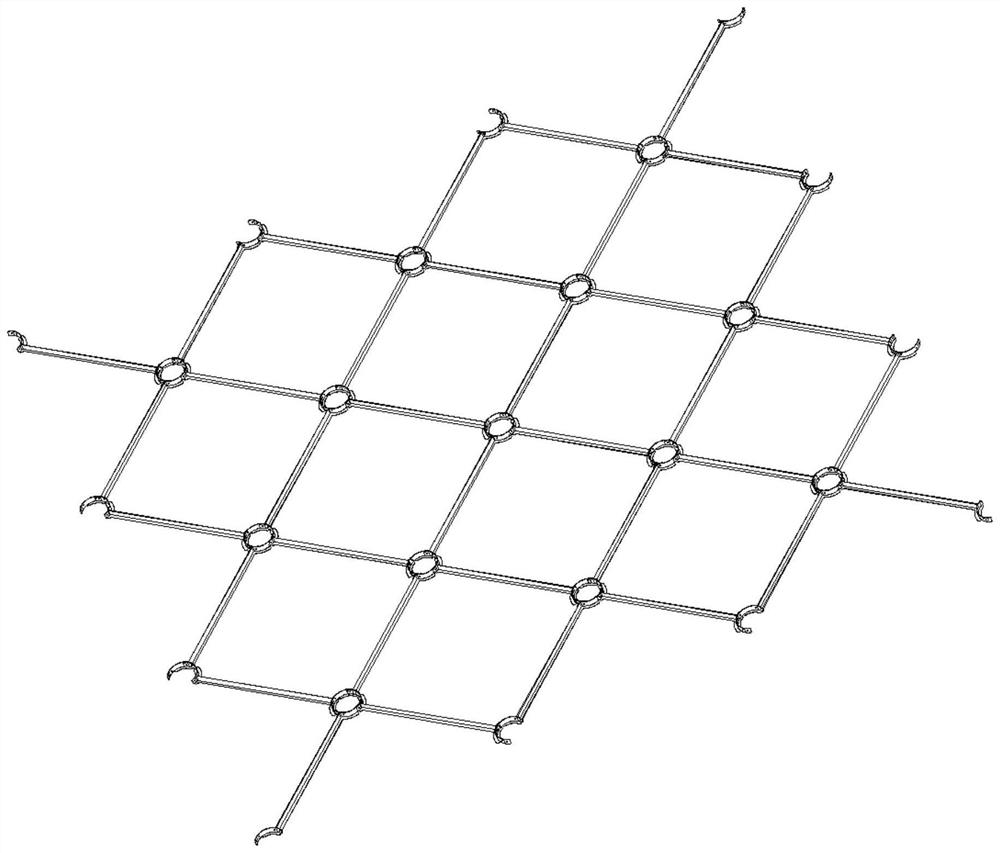 Modular composite material reinforcing rib structure and rib plate