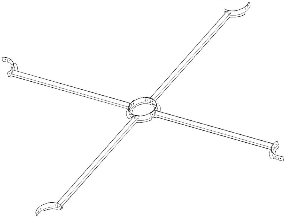 Modular composite material reinforcing rib structure and rib plate