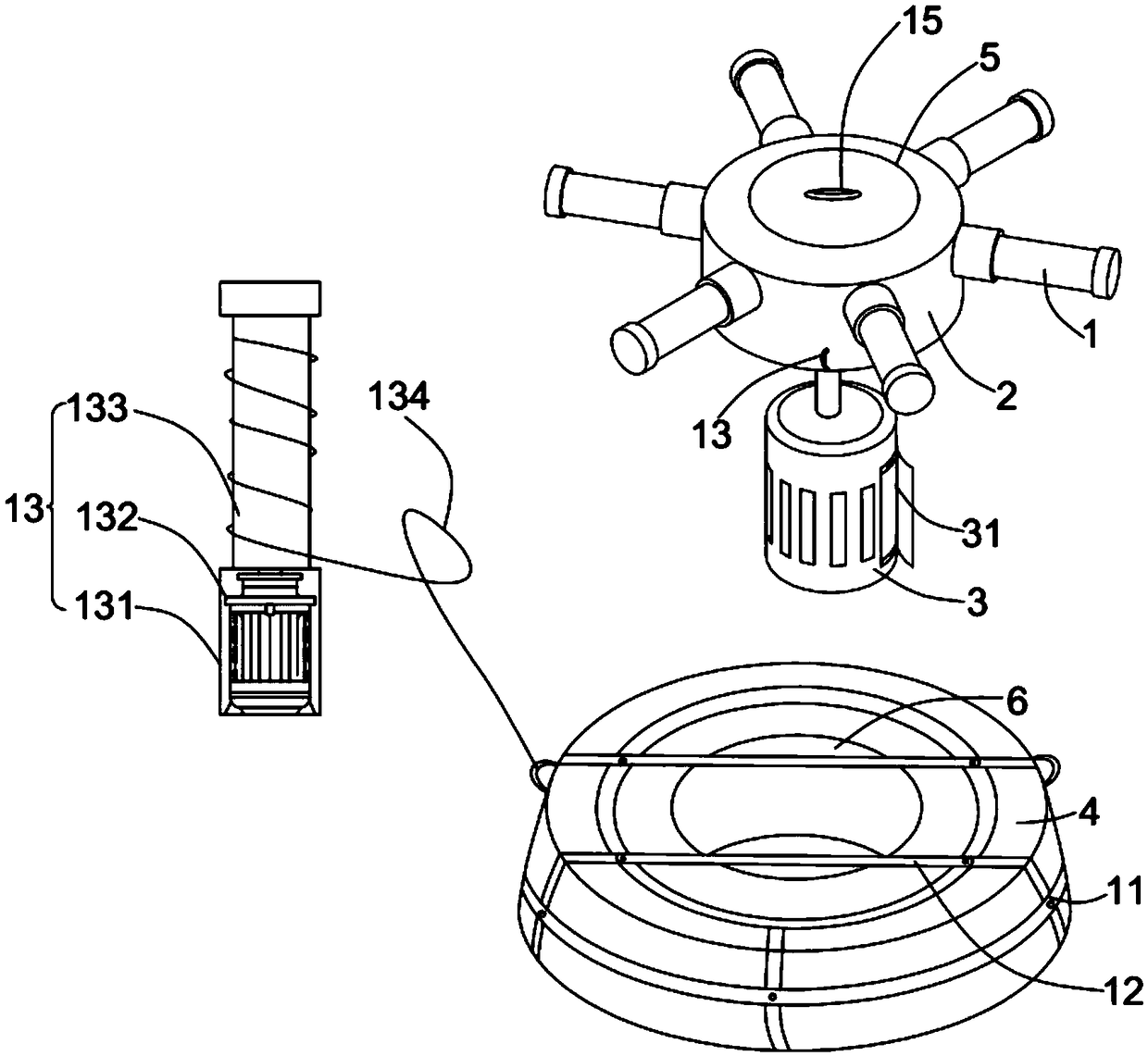 Sewage purification biological medicament and matched feeding device thereof