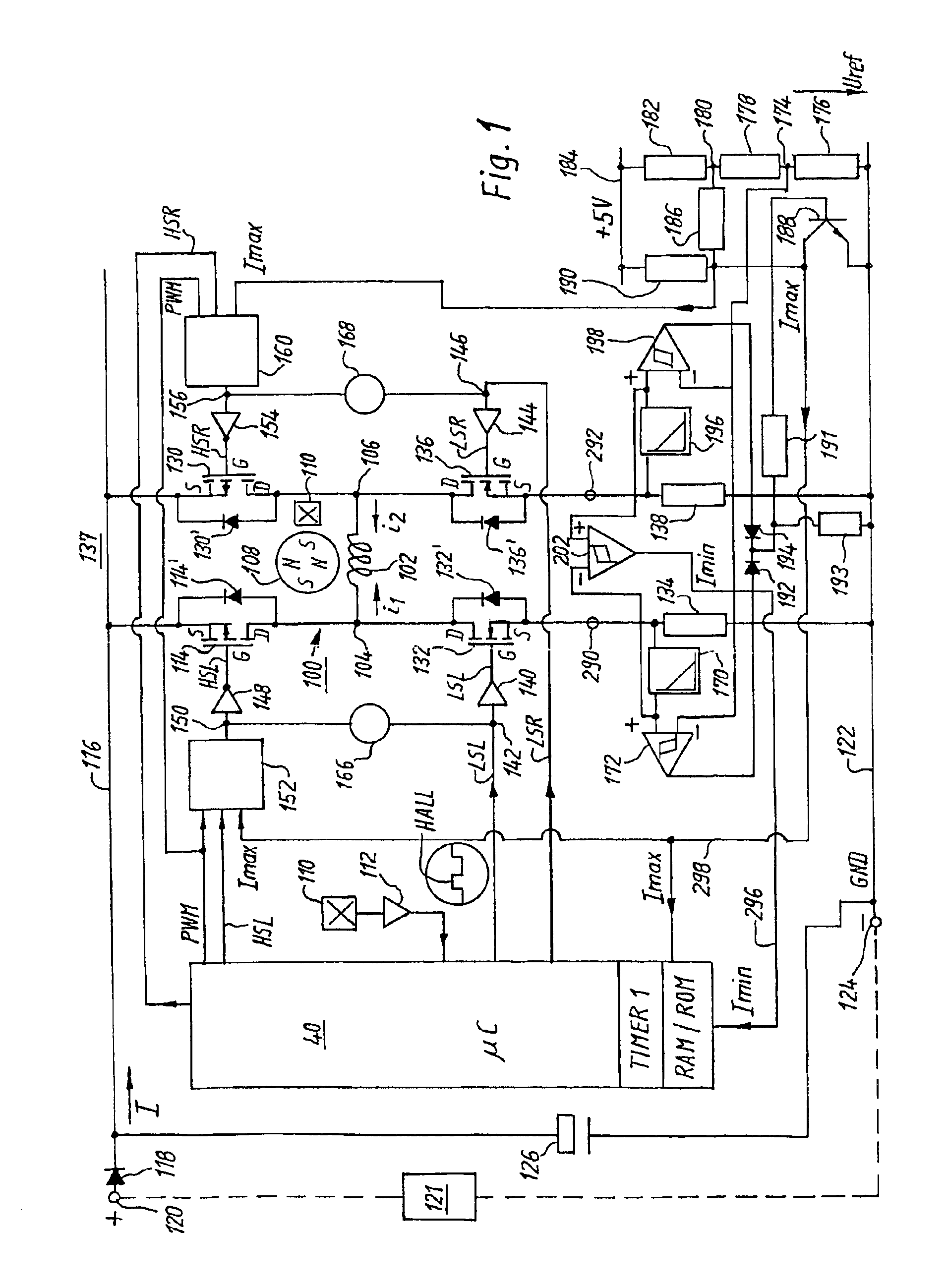 Method for limiting the current in an electric motor, and a motor for carrying out one such method