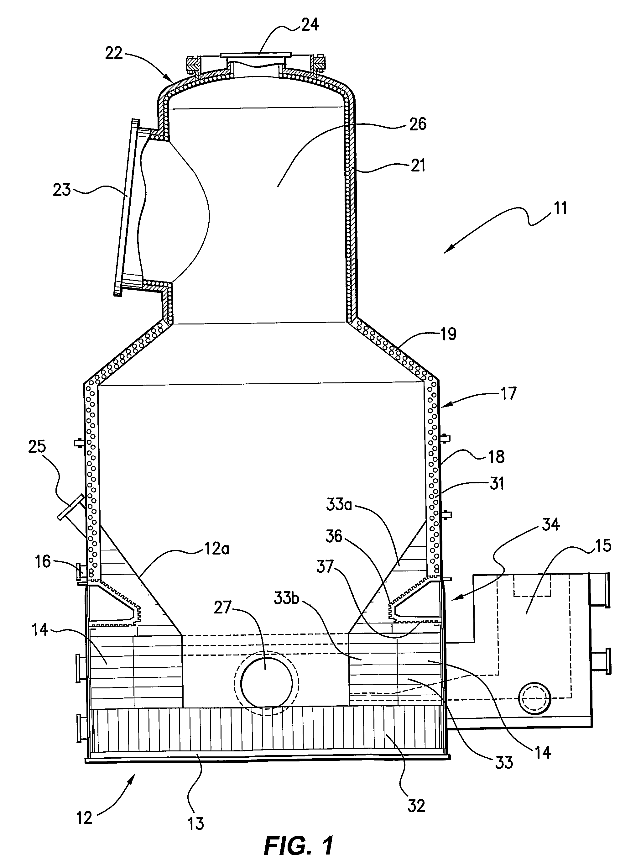 Direct smelting vessel and cooler therefor