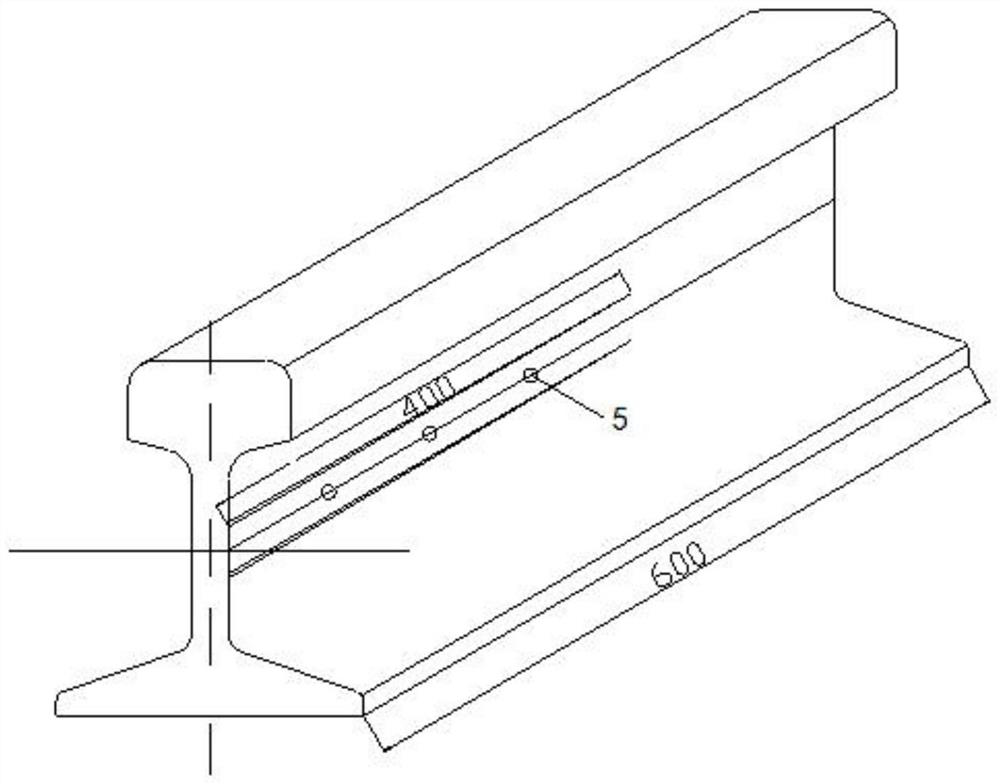 Test method for accurately detecting vertical residual stress of rail web of steel rail