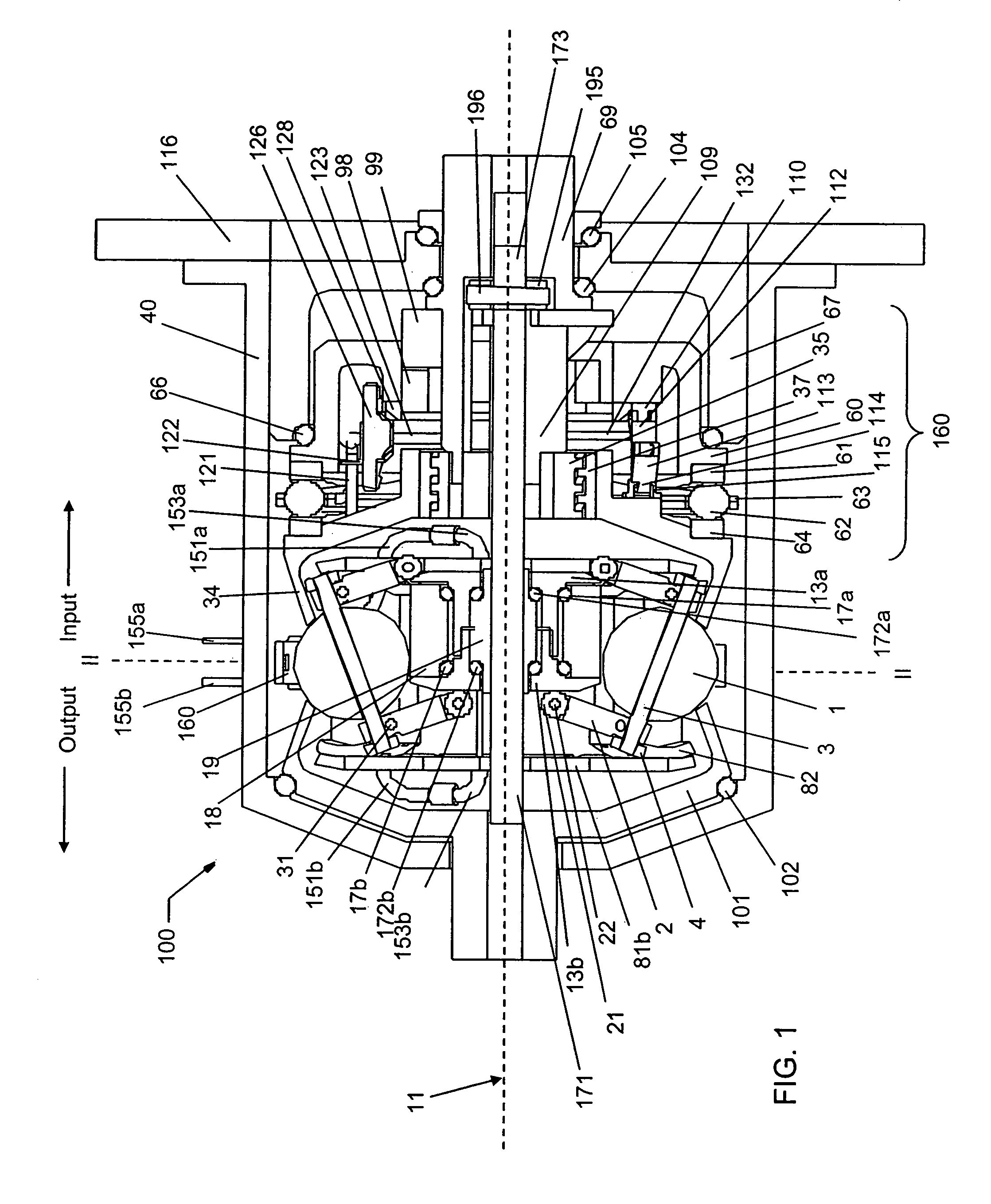 Continuously variable planetary gear set