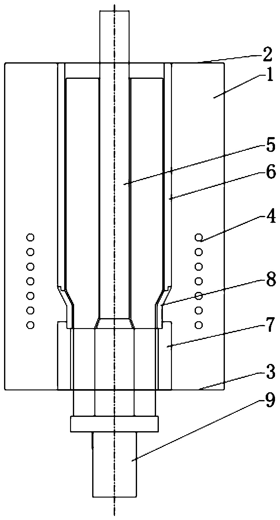 Quartz thick-walled tube secondary moulding device, and moulding method