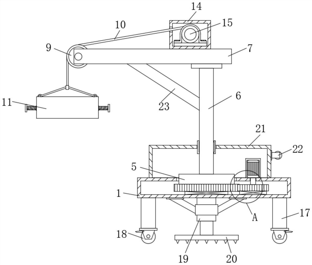 Tree lifting device for garden engineering