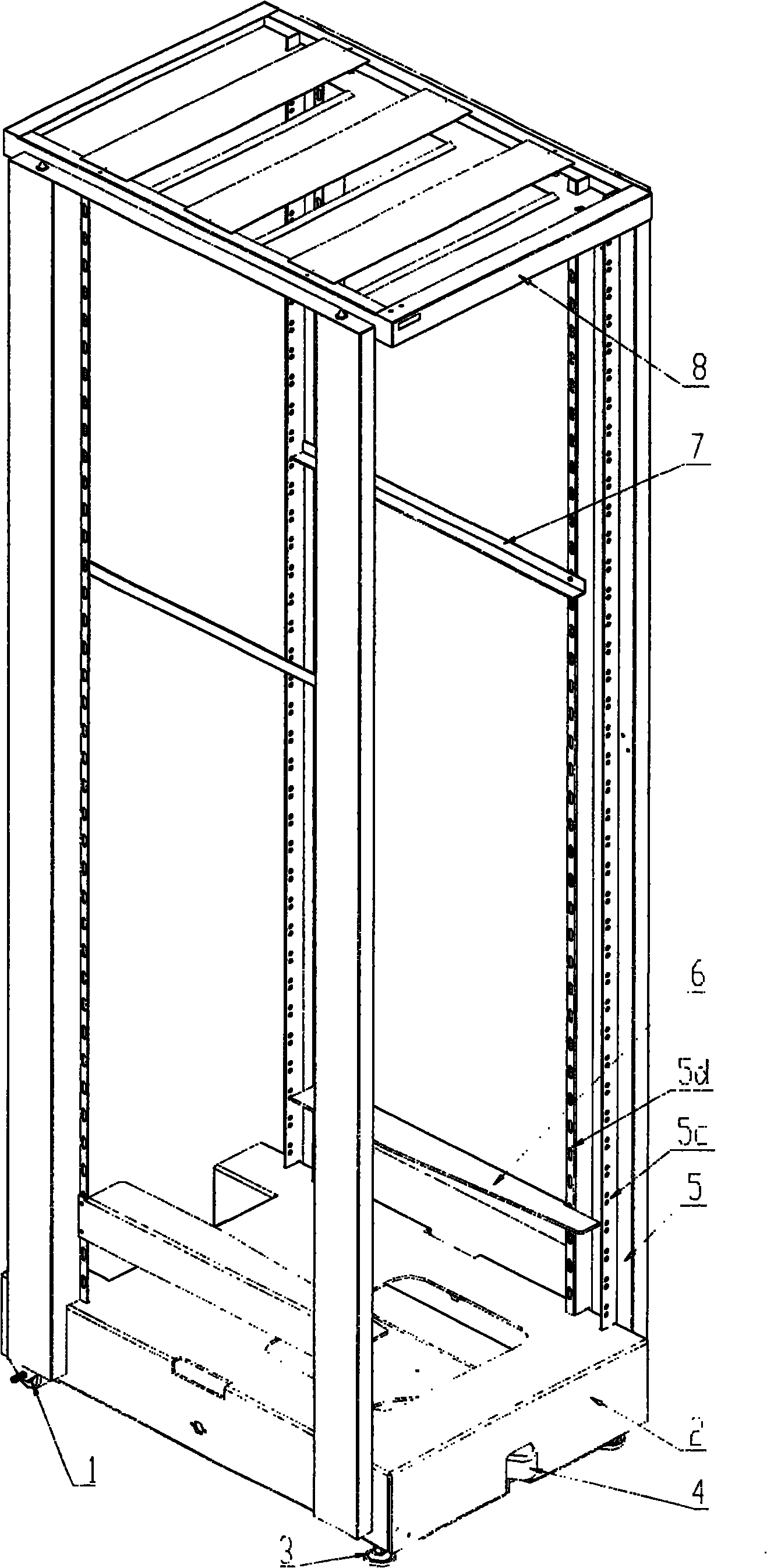 Sheet metal frame cabinet for installing frame or cabinet and method for installing frame or cabinet