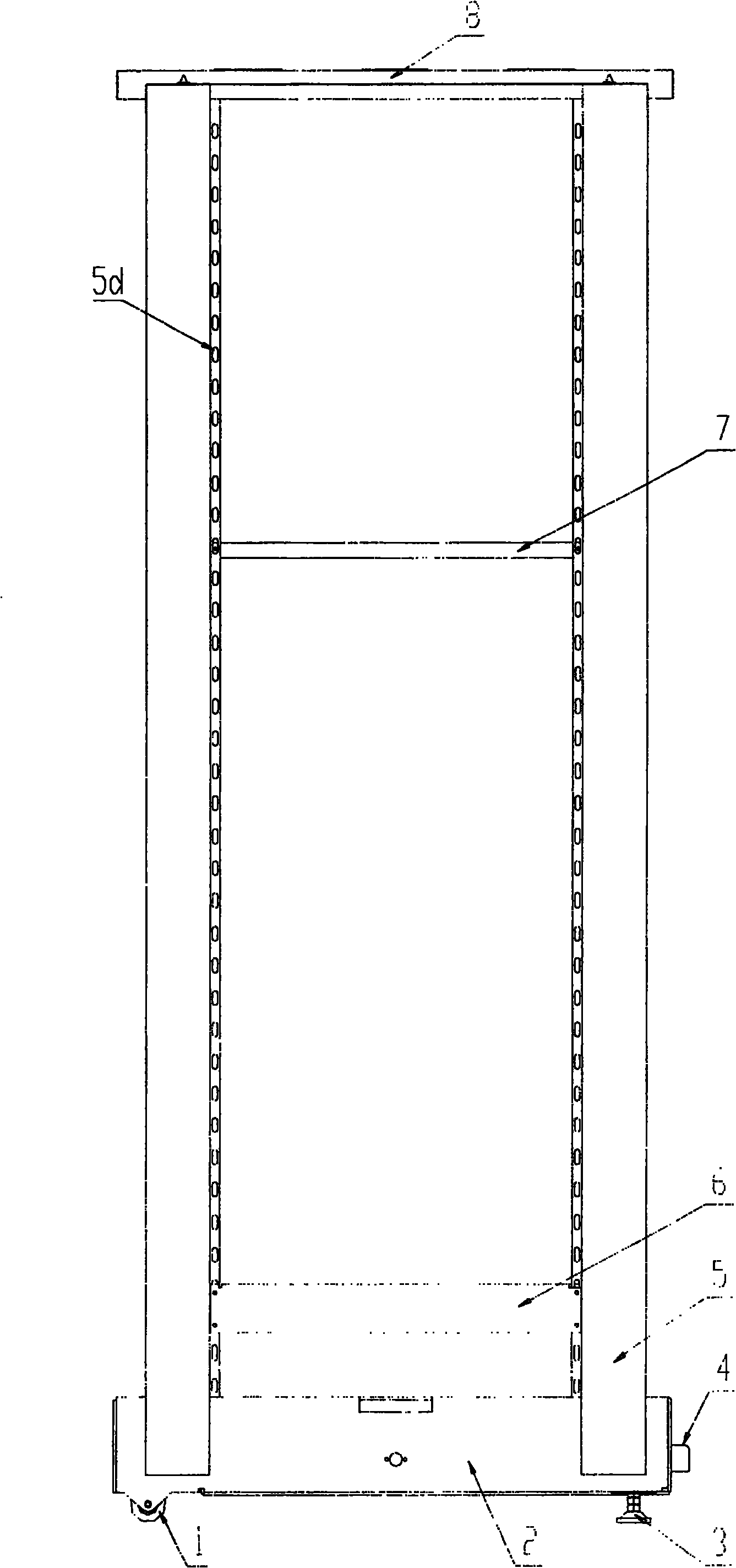 Sheet metal frame cabinet for installing frame or cabinet and method for installing frame or cabinet