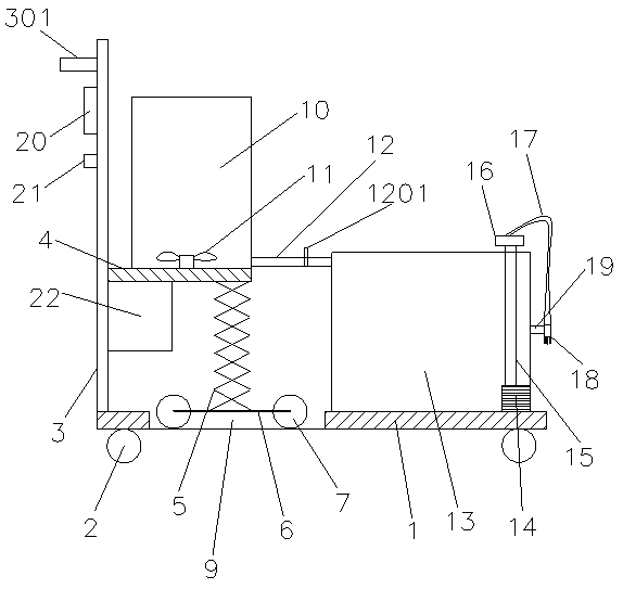 Rapid disinfection device for hospital ground