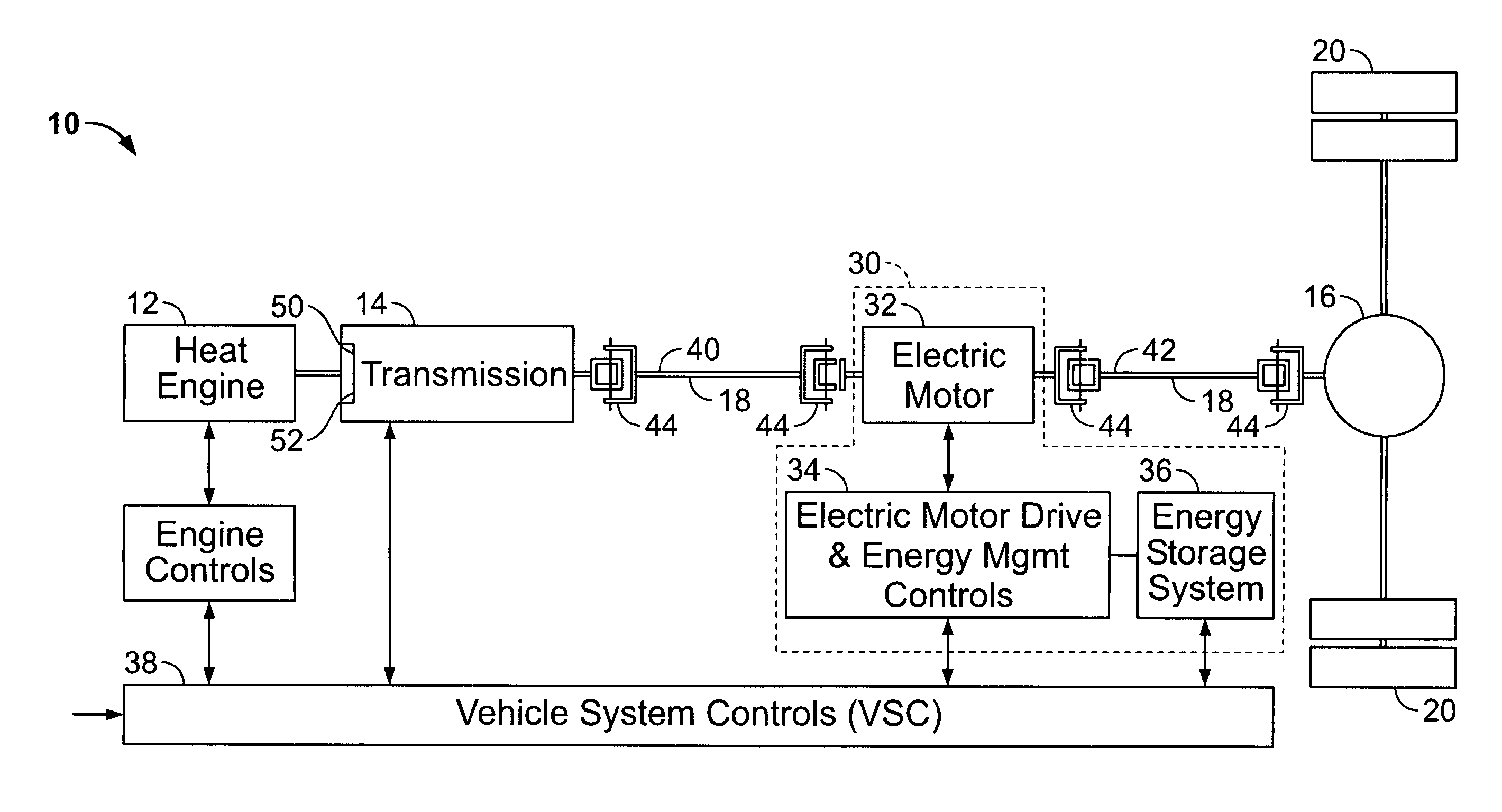 Hybrid vehicle and method of assembling same