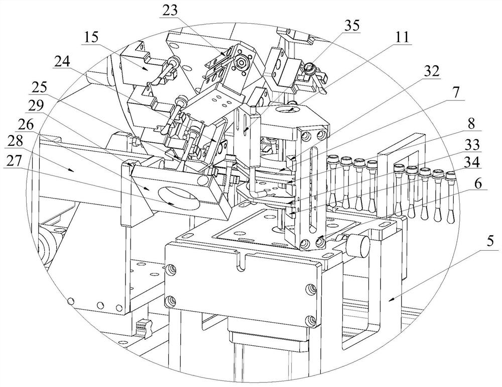 Nail polish brush end face arc forming device