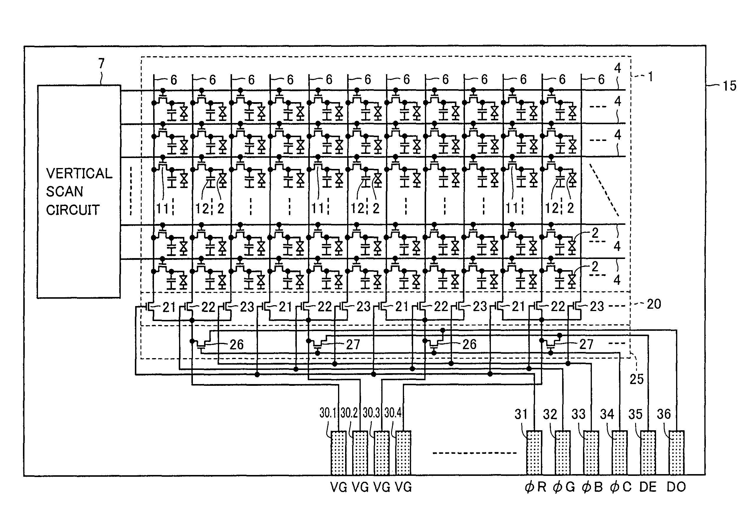 Image display device having inspection terminal