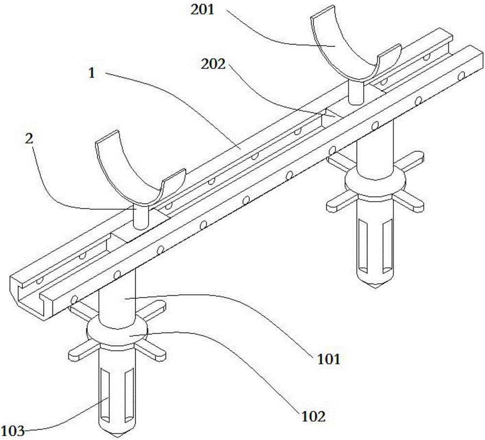 Support device for corrugated pipe protection