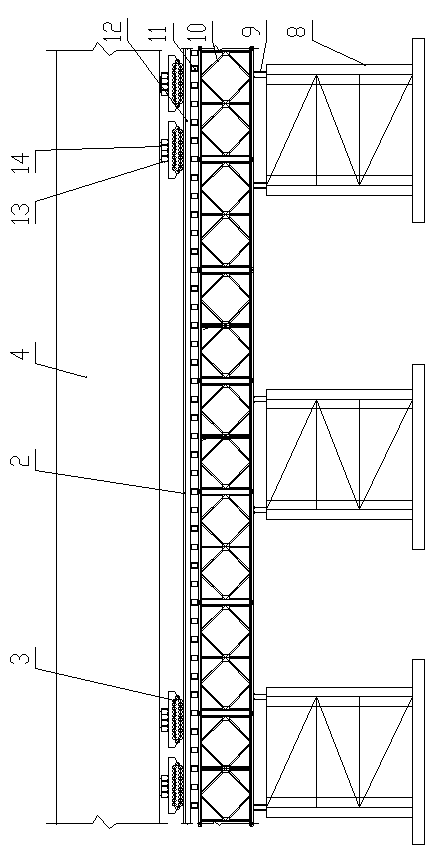 Reverse dragging device for construction of dragging large-span steel braced girder