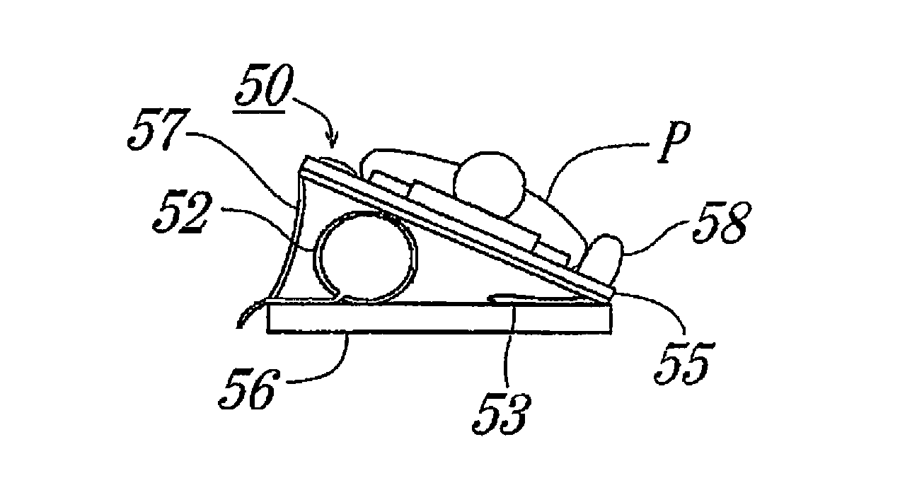 Inclination device for bedding provide with air bag