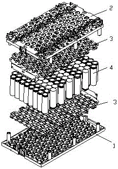 Large-capacity battery pack structure and assembly method thereof