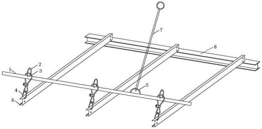 A method for hoisting purlins of roof beams at the same time