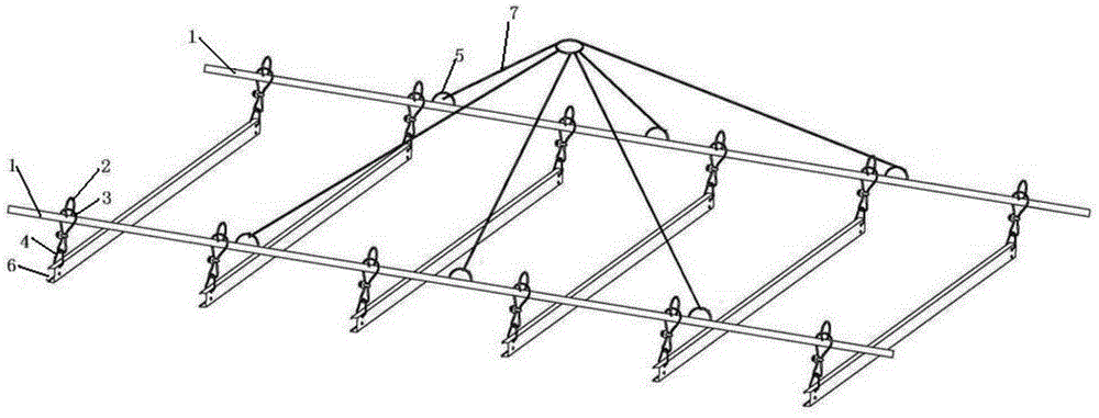 A method for hoisting purlins of roof beams at the same time