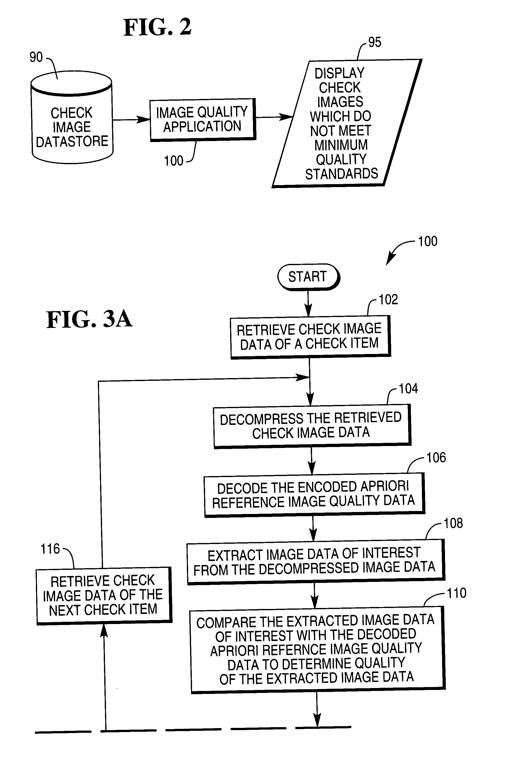 Check and method of providing apriori reference image quality data for use in determining quality of an image of a financial document