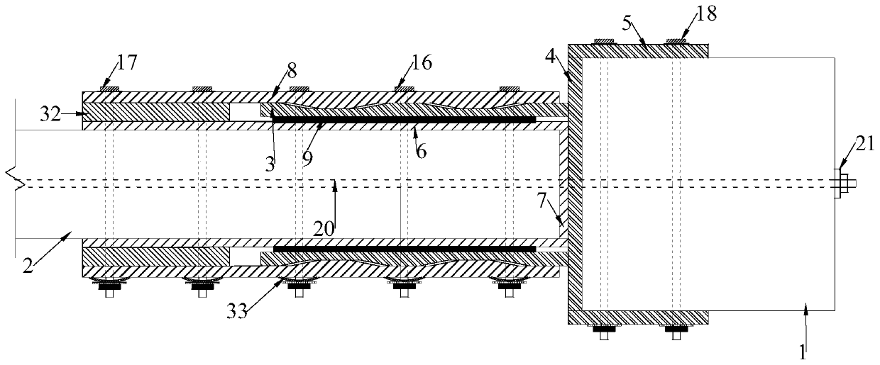 Self-resetting precast concrete beam-column joint device with hidden corbel-variable frictional energy dissipation