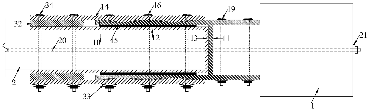 Self-resetting precast concrete beam-column joint device with hidden corbel-variable frictional energy dissipation