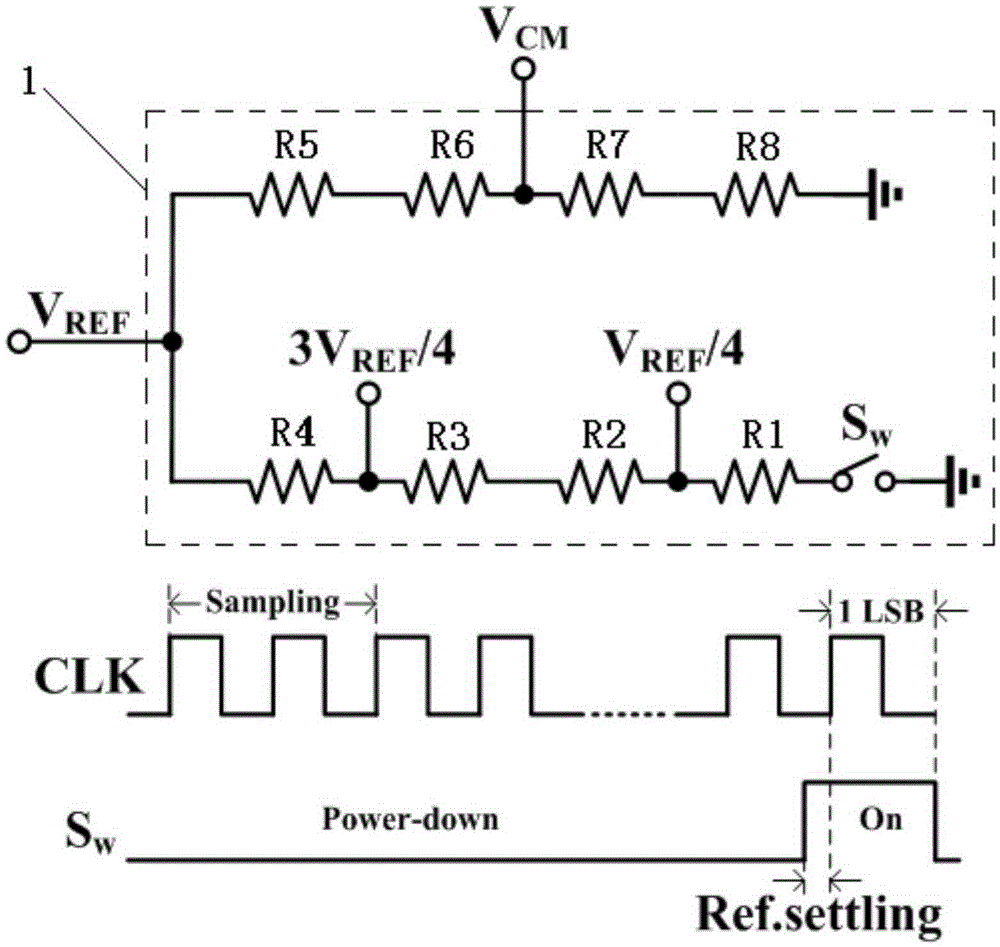 Successive approximation register analog to digital converter (SAR ADC) and switching method during analog-digital conversion thereof