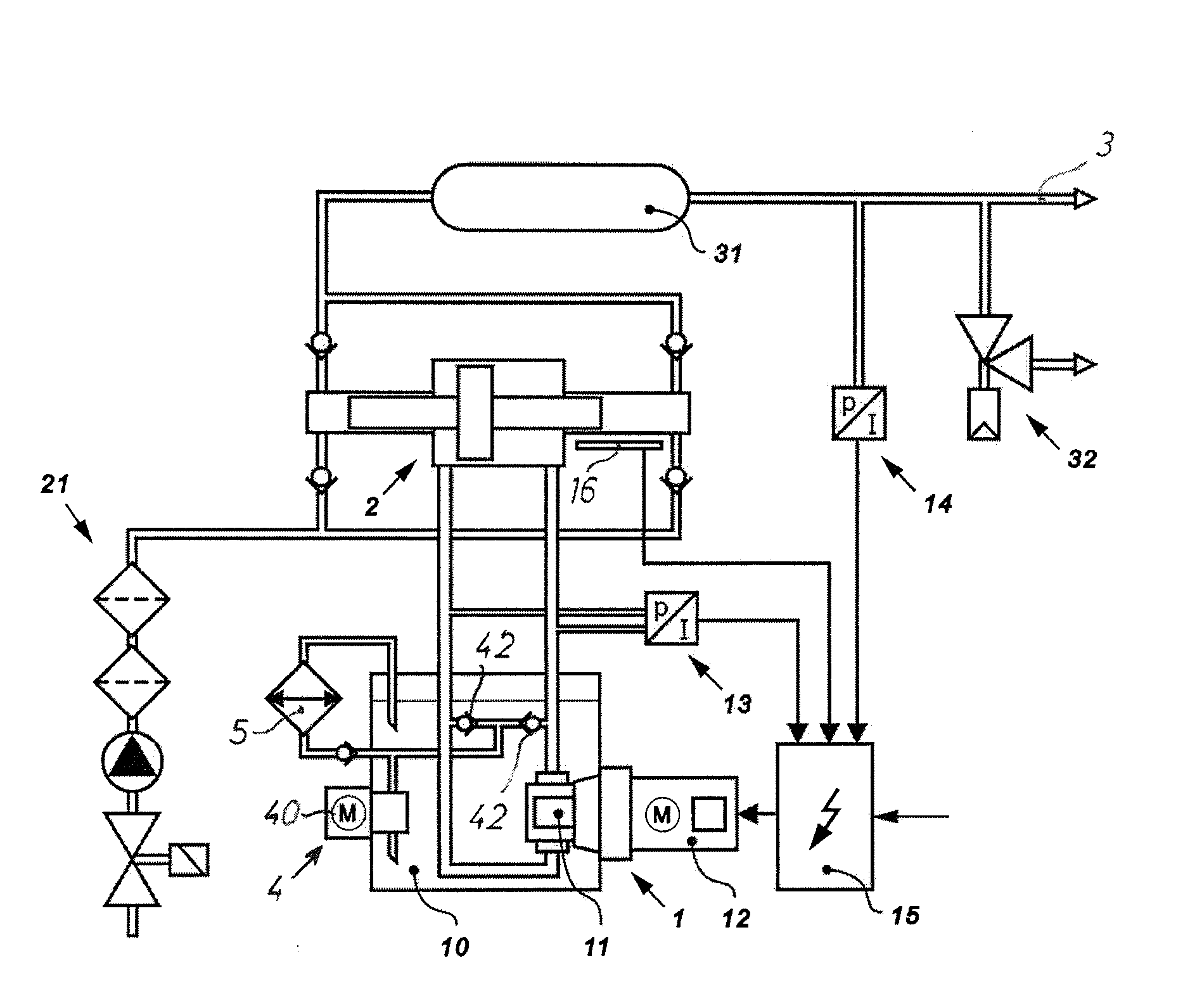 Hydraulic drive for a pressure booster